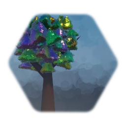 Alien Tree with Metallic Pyramid Leaf Clusters