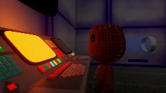 Sackboy tapping on the computer test