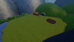 Mountain land scape and garden