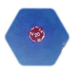 Red d20 die