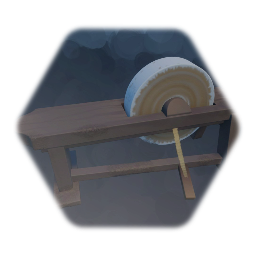 Medieval blacksmith grind stone wheel