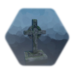 Tombstone (Cross, Mossy)