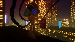 Golden Hexagon eating chip in the night city!