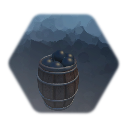 Barrel of cannon balls