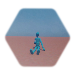 Blue puppet chilling.