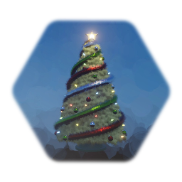 Christmas Tree - Green, Red & Silver Theme, Multi-Color Lights