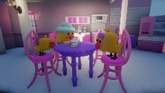 Chicky family in Barbe Dream House