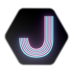 Neon Retro Striped Letter J