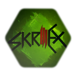 Prominent logo of Skrillex
